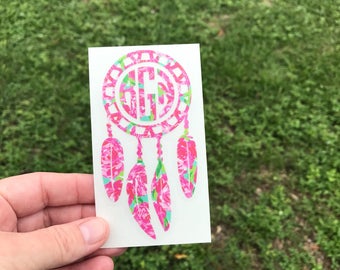 Dreamcatcher Decal | Dreamcatcher Monogram | Monogram Decal | Yeti Cup Decal | Personalized Sticker | Custom Decal | Car Decal