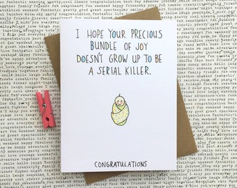 Funny Baby Card, Funny New Baby Card, Baby Shower Card, Funny Baby Congratulations, New Mom Card, Congratulations Baby, Expecting Mom