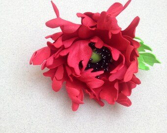 Flower hair clips for hair Wedding hair accessories for girls Red poppy Red wedding Red flower Rustic wedding Boho wedding Summer wedding