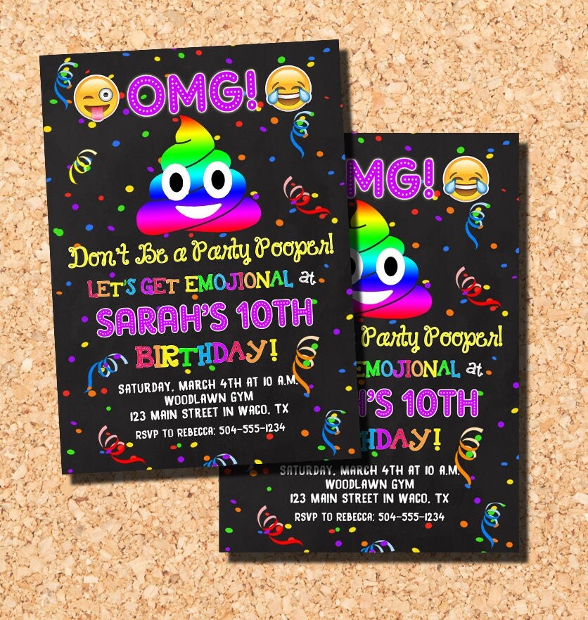 Poop Emoji Invitations 1