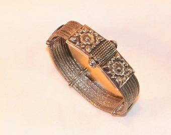 Antique 44.5g Sterling Silver Rare Hand Made Bracelet, 925 Mayan Tribal Bracelet? Spainard Unique Bracelet? Vintage Native Primitive.Awesome
