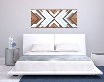 Geometric Wood Art, Boho Wood Art, Navajo Art, Coastal Decor, Reclaimed wood, Wood Headboard, Cottage Chic, Beach Wood Art, Southwest Decor