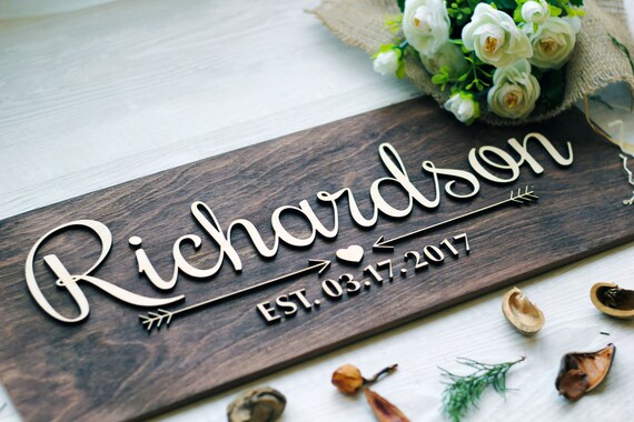 Family Name Sign Wood Last Name Wood Sign Wall Art