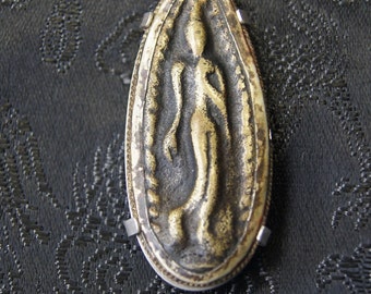 Thai Buddhist Amulet Sterling Silver Brooch Pin TJ 27