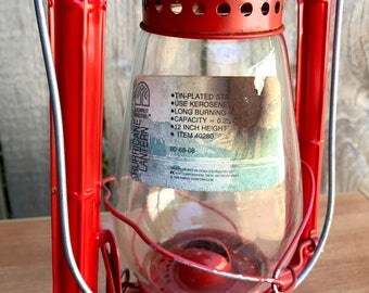 Vintage Dietz Lantern, Vintage Lantern, Red Lantern, Dietz Junior Lantern #20, Kerosene Lantern, Railroad Lantern, Rustic Lighting