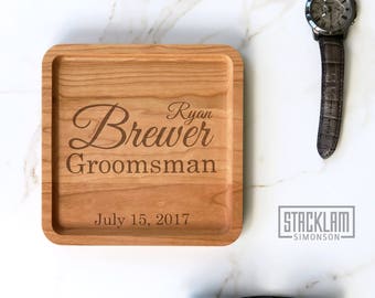 Groomsmen Gift, Personalized Valet Tray, Groomsmen Proposal idea, Will you be my Groomsmen, Unique Wedding Gift for Couple Gift Box included