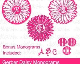 Download Flower monogram svg | Etsy