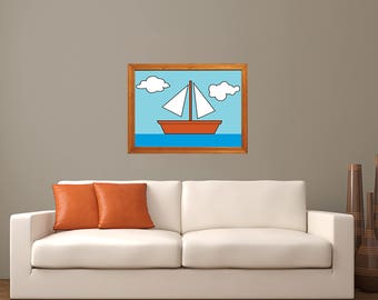 The Simpsons Boat Painting Print