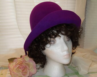 Purple Cloche Felt Hat Betmar Hat Free Shipping