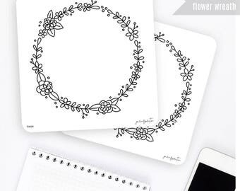 FW04 | Flower Wreath Sticker | Decorative Sticker | Planner Stickers | Bullet Journal Stickers
