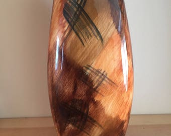 Vintage Old Courtware Vase in Brown and Ochre and Gold Lustre