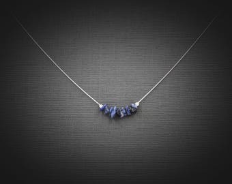 Sodalite Necklace Anxiety Relief Anxiety Necklace Crystal Necklace Blue Necklace Throat Chakra Choker Necklace Healing Crystals