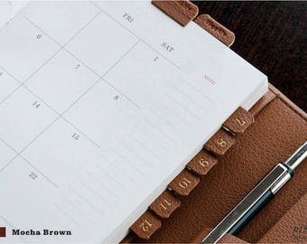 Leather Index Sticker - Planner Sticker - Index Tabs - Marker - Month Tabs - Shine Index Sticker