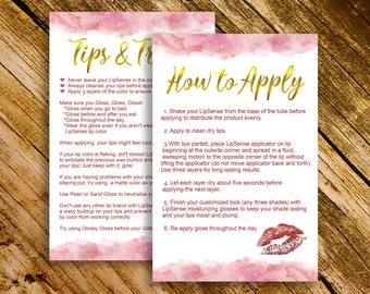 LipSense Tips & Tricks, LipSense Application Card, How To Apply, Instant Download, Lipsense Branding, Lipsense Marketing, Digital File