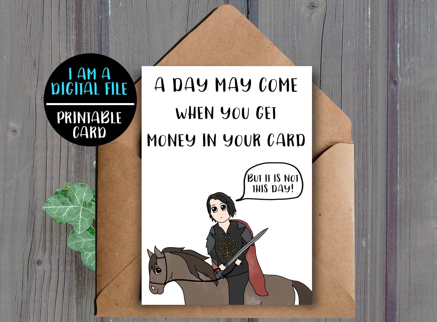 DIGITAL DOWNLOAD Funny Lord Of The Rings Birthday Card