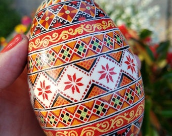 Ukrainian Easter Egg, goose egg pysanky, pysanky eggs, egg art, decorative eggs, unique anniversary gift Ukrainian eggs handmade gift ideas
