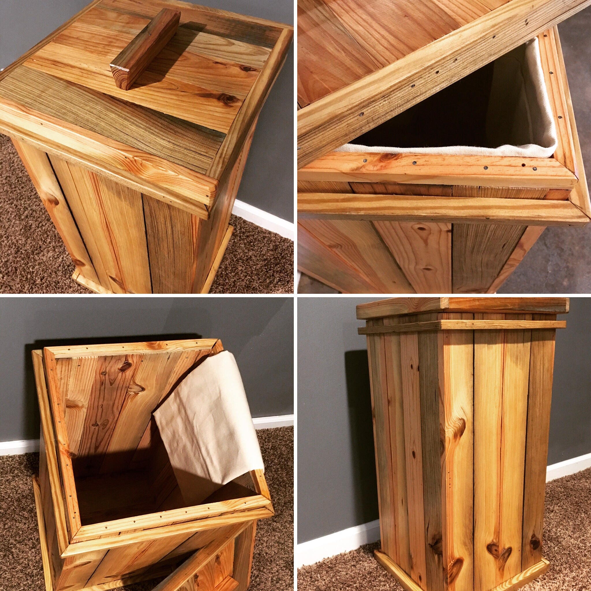 Wood storage bin toy storage laundry hamper laundry room