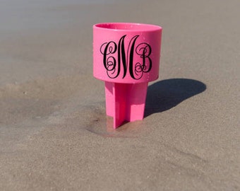 SALE / Beach Spiker/ Beach Cup holder/ Spiker/ Sand Spiker/ Drink Holder/ Beach Spike/ Bridesmaid Gift/ Cup Holder/ Monogram Beach Spiker