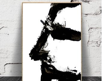 abstrait Print, Minimalist, Contemporary Art, Wall Decor, Printable Wall Art, Black and White Decor, Modern Art, Abstract Nature Print