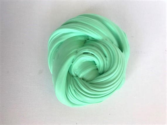 Green light n Fluffy slime Mint fluffy slime Scented minty