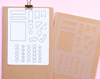 Stencil, Bullet journal, Stencil planner,Planner template, Personal planner, habit tracker stencil, checklist template
