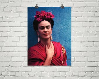 Frida Kahlo Poster - Bohemian Wall Art - Frida Kahlo Art - Frida Kahlo Print - Frida Kahlo Photograph -Premium Semi-Gloss Photo Paper Poster