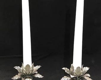 Tapered Candle Holders W/ Flowered Toppers