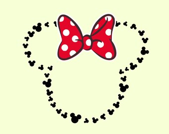 Minnie Heads Outline svg Minnie Mouse svg Disney svg files for cricut svg for silhouette vector cut files svg dxf