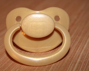 Glittery Gold Adult Pacifier for DD/lg, CG/l, DD/lb, abdl