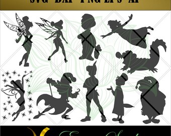 Peter Pan svg, Tinkerbell svg,Captain Hook svg,Disney svg,Clipart Studio svg,Digital Design,svg files for cricut,svg files,Cricut Downloads.