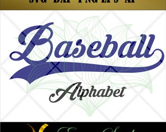 Baseball font svg | Etsy