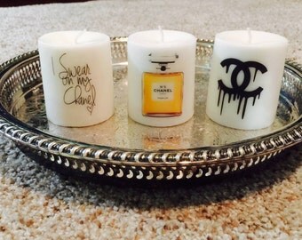 Designer inspired Chanel candles set of 3