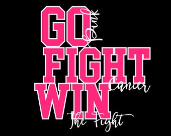 GO Fight WIN SVG Breast Cancer football awareness october