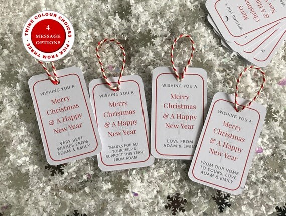 8 Personalised Christmas Gift Tags Merry Christmas