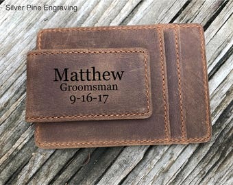 Groomsmen Gift, Groom To Groomsmen Gifts, Leather Money Clips, Personalized Gift, Wedding Gift, Custom Money Clip, Groomsman Gift, Mens Gift