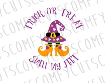 Halloween SVG, Trick or Treat Smell My Feet, Witch Cut file, halloween cut file, Witch SVG