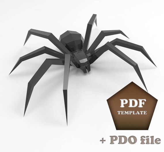 Spider Papercraft Low Poly Spider 3d Papercraft Spider Diy 