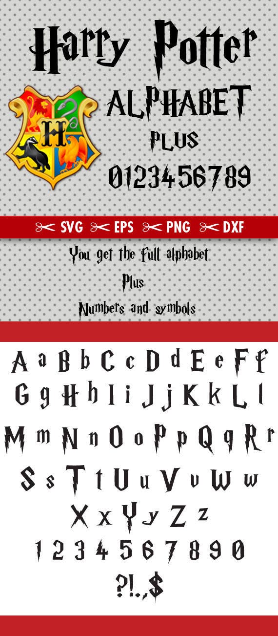 Download Harry Potter Alphabet Harry Potter SVG Harry Potter Font