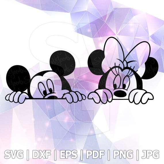 Download Mickey Minnie Mouse Peeking Layered SVG DXF EPS Vector ...