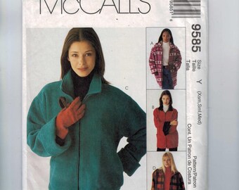 Misses Sewing Pattern McCalls 9585 Misses Polar Gear Fleece Lined Jacket Zipper Front Two Lengths Size 4 6 8 10 12 14 Bust 30 32 34 36 UNCUT