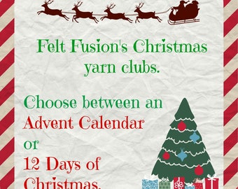Hand dyed yarn, Advent Calendar yarn club, 12 days of Christmas yarn club. Yarn pre-order, sock yarn, DK yarn, Gift for a yarn lover, Advent