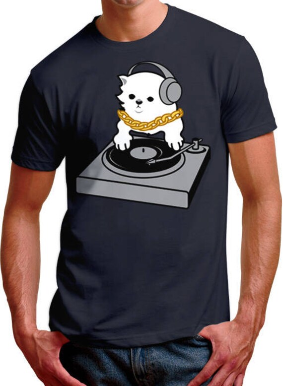 DJing Kitten T-Shirt DJ Shirt Funny Cat Shirt Kitten