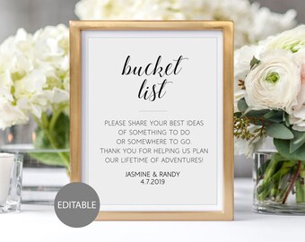 Bucket list wedding | Etsy