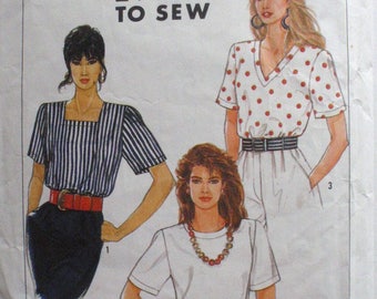 Misses Easy To Sew Pullover Top Pattern - Simplicity 9587 - Sizes 16 -20, Bust 38 - 42