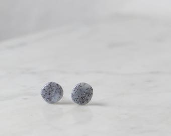 Grey Stone Stainless Steel Stud Earrings / Granite Effect Earrings, Alternative, Unisex Jewelry / Unique Gift, Christmas Gift Ideas