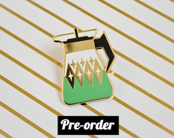 PREORDER - Coffee Carafe Enamel Pin V3 - Seafoam Green - Pyrex Inspired - Retro - Lapel Pin - Cloisonne Pin - Hard Enamel - Coffee Lover
