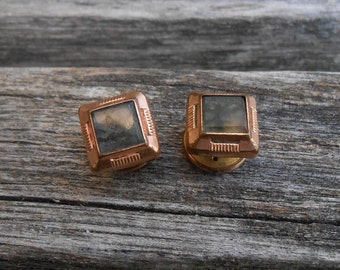 Vintage Shirt Studs, Set of Two. Rose Gold. Wedding, Men's, Groomsmen Gift, Dad, Groom, Christmas.