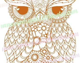 Owl Mandala SVG - Owl SVG - Mandala Owl SVG - Digital Cutting File - Vector Cut - Cricut Cut - Instant Download - Svg, Dxf, Jpg, Eps, Png