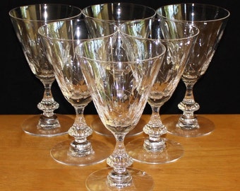 Pretty, Set of 6, Vintage Duncan & Miller, Willow Water Goblets