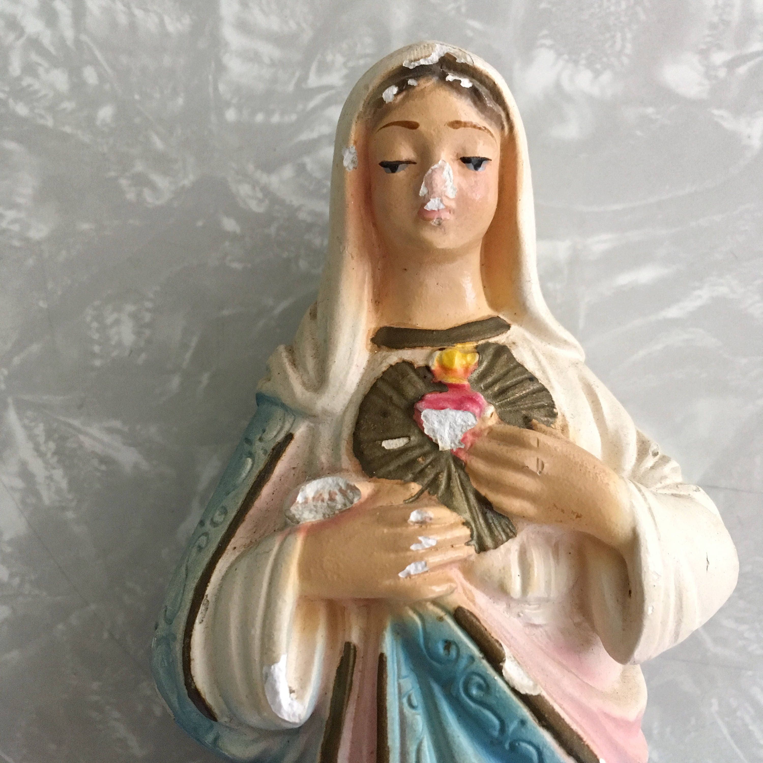 Virgin Mary Statue Vintage Madonna Goddess Figurine